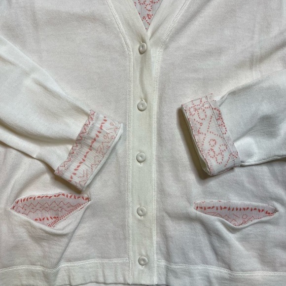 NWT Purotatto Ivory Cardigan Lightweight Sweater Maglia Con Stampa Large Italy - Picture 11 of 16